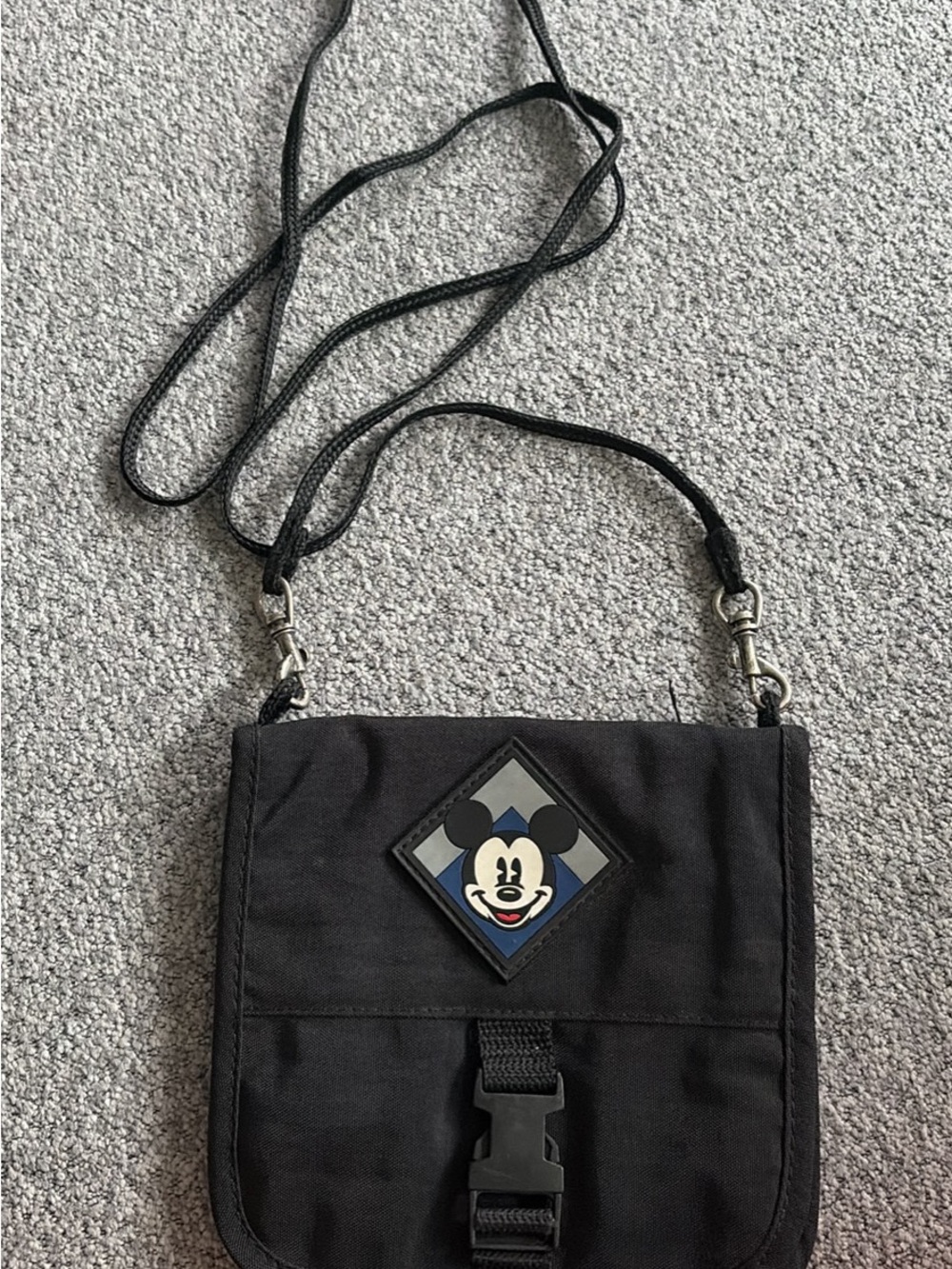 Vintage Disney Mickey Mouse Black Crossbody Bag